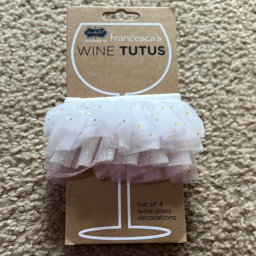 Mud Pie White and Gold Wine Tutus